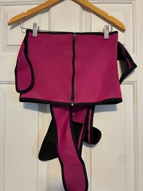 Pink Neoprene Zip Front Waist Trainer with Black Trim